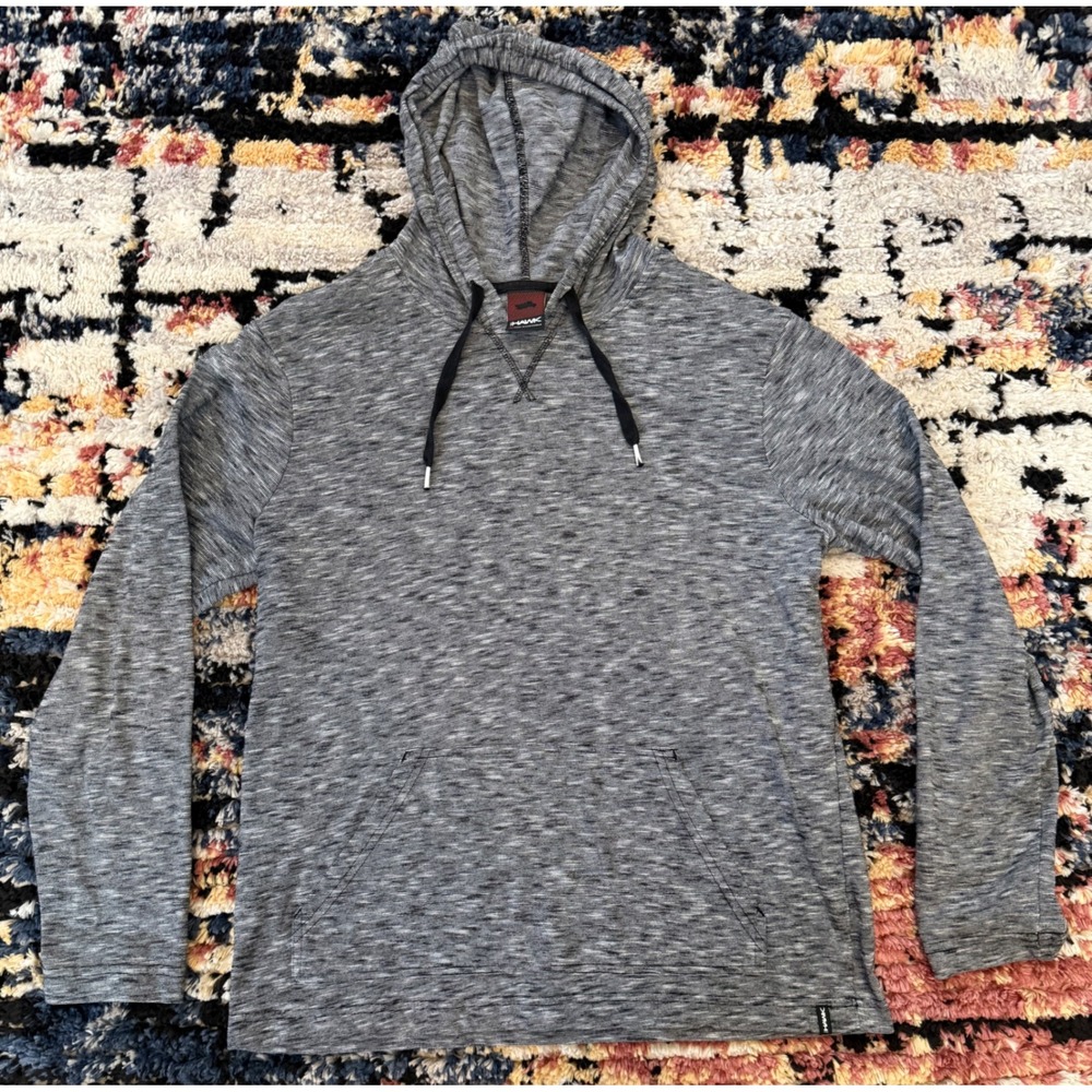 Tony Hawk Mens Space Dye Hoodie Long Sleeve Shirt Grey‎ Black Pullover Medium